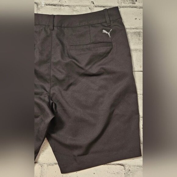 Puma Black Flat Front Golf Shorts Classic Style - Picture 5 of 7